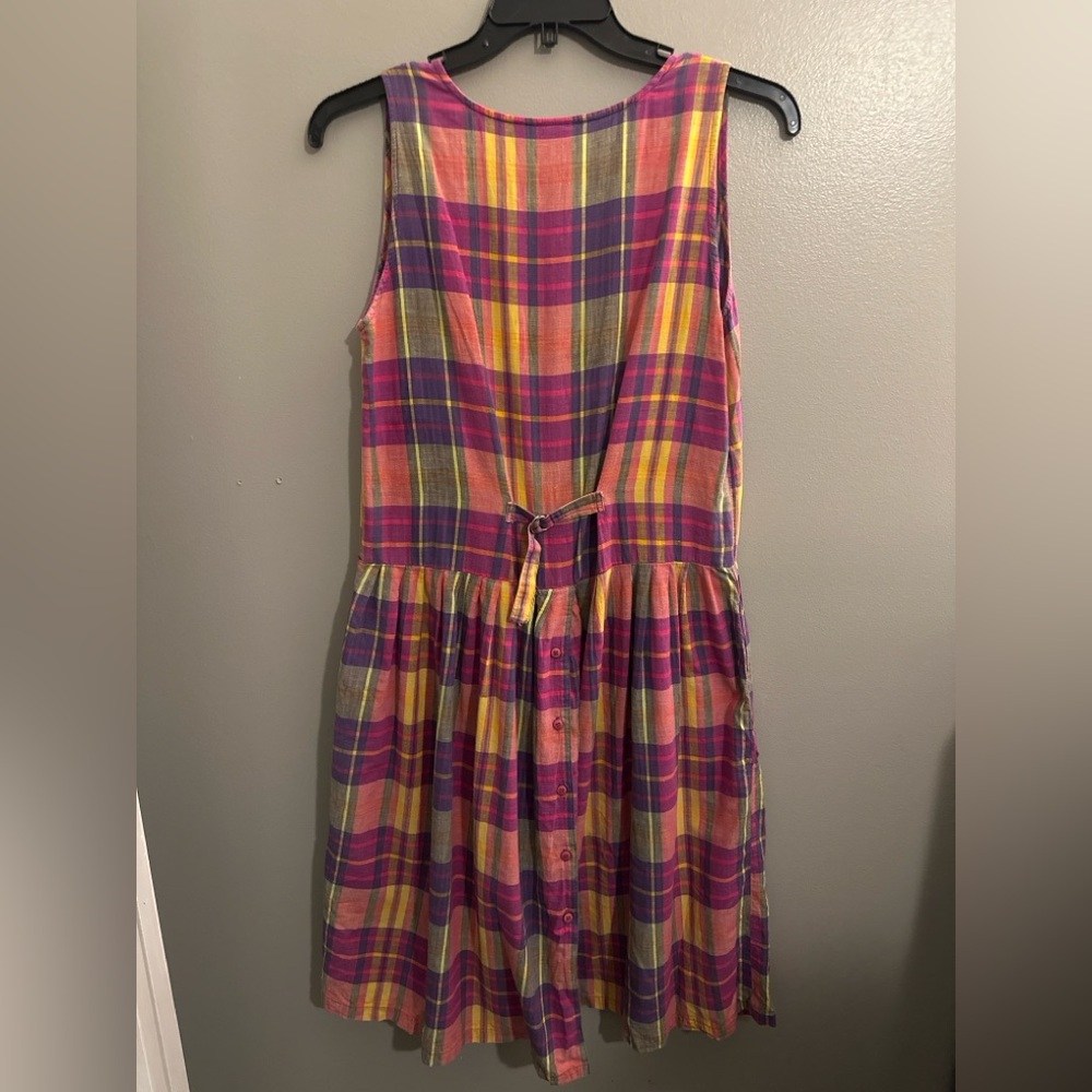Casual Plaid Midi Dress in Berry & Mustard - Women - Picture 6 of 7